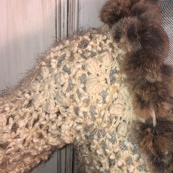 NWT Lovely Crochet Eyelash Yarn with Real Fur Neck Details Size Small - Picture 6 of 13
